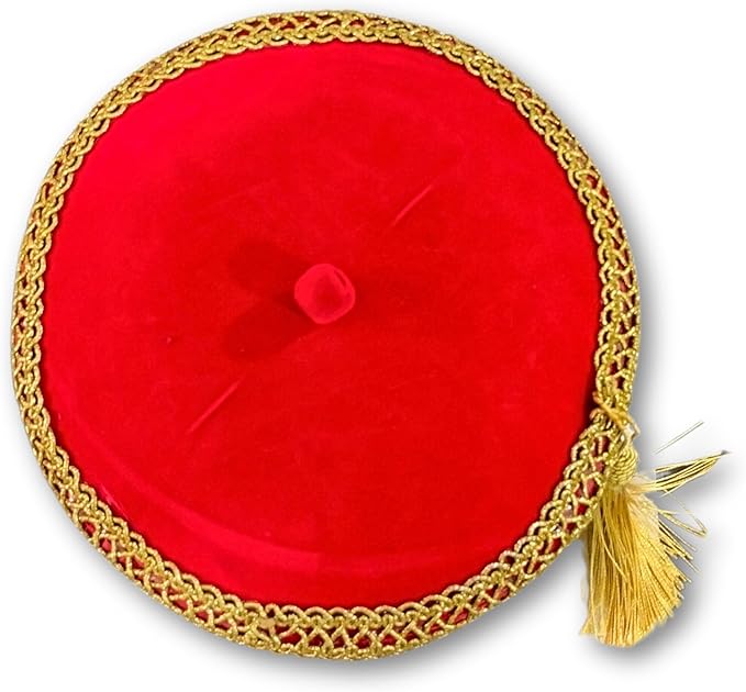 Chieftaincy Ichie Ozo Traditional Cap, African Decorated Red Wedding Cap