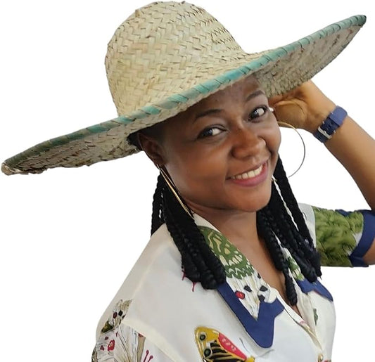 Straw Hats, Handwoven Summer Beach Sun Protection Farmer's Straw Hat For Men, Women, African Wall Décor