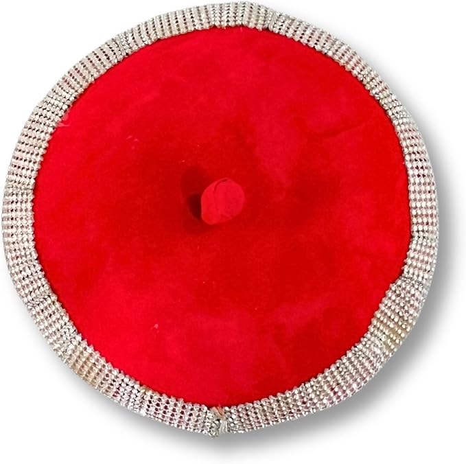 Chieftaincy Ichie Ozo Traditional Cap, African Decorated Red Wedding Cap
