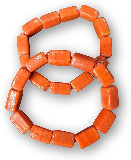 Original Coral Beads Necklace, Coral Bead Bracelet And A Pair Of Earrings, Nigeian bead African jewelry Set For Women