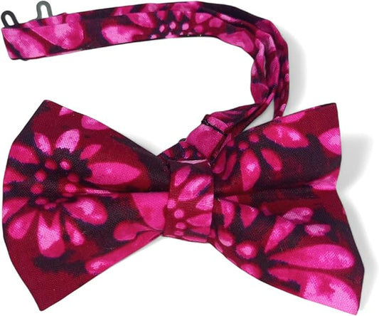 Bow Tie, African Print Cotton Tie, Pre-tied Adjustable Strap Men Necktie