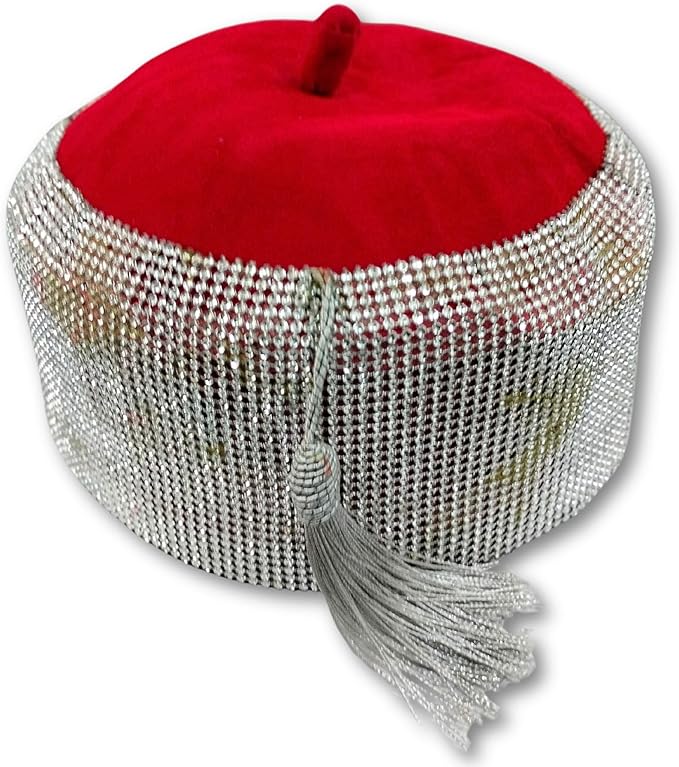 Chieftaincy Ichie Ozo Traditional Cap, African Decorated Red Wedding Cap