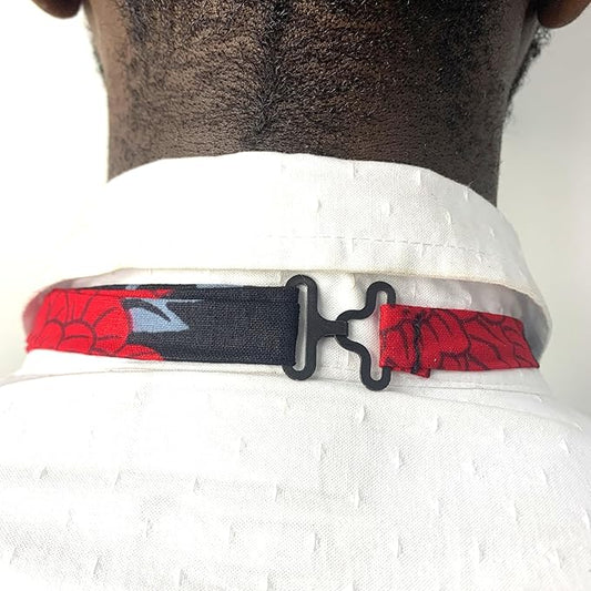 Bow Tie, African Ankara Print Cotton Pre-tied Adjustable Strap Men Necktie