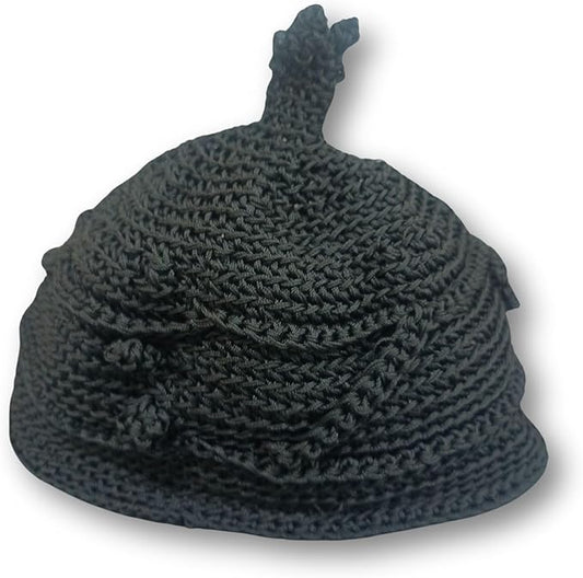 Edo Crotchet Wool Hat, Traditional Royal Benin Men Cap for Cultural Attire