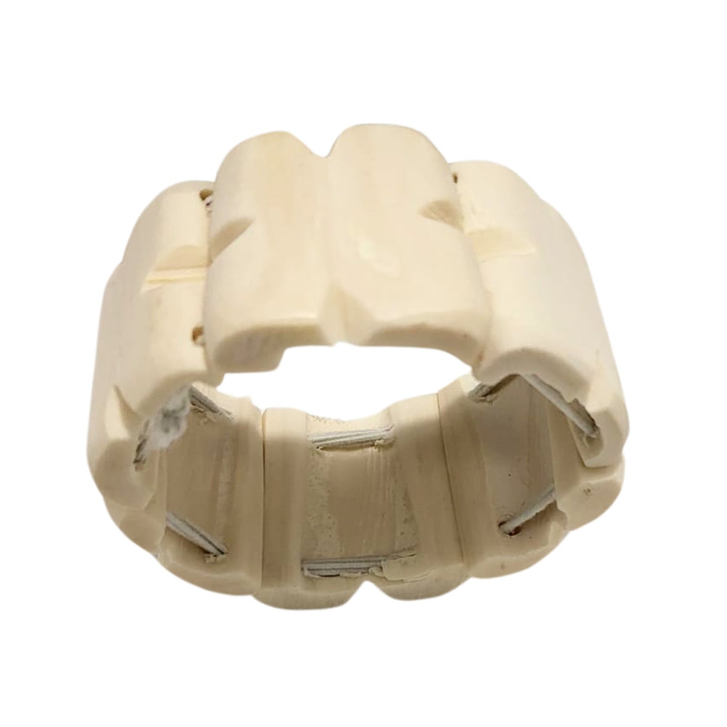 Handmade Bone Bracelet, Tribal Stretch Men Women Bangle Artisanal Jewelry