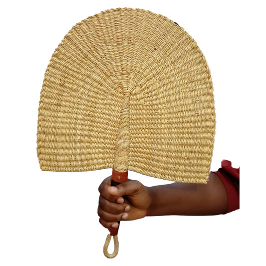 Burkina Faso Hand Fan | Natural Handmade Raffia Hand Fan | Wall Decor