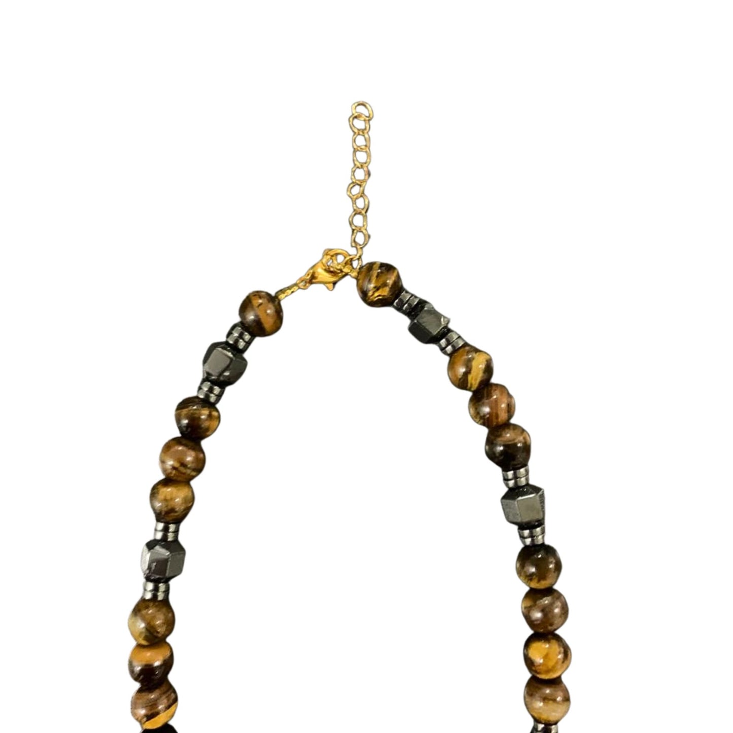 Benin Mask Pendant Beaded Necklace - Handmade Brown Beaded Ethnic Jewelry