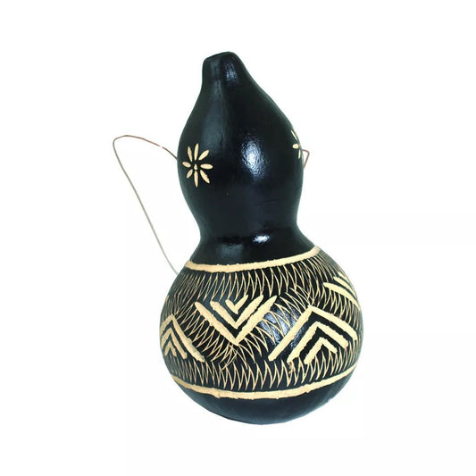 Gourd | Wooden Ornaments | Home Decor | Hand Carved, Calabash Gourd - 6" long