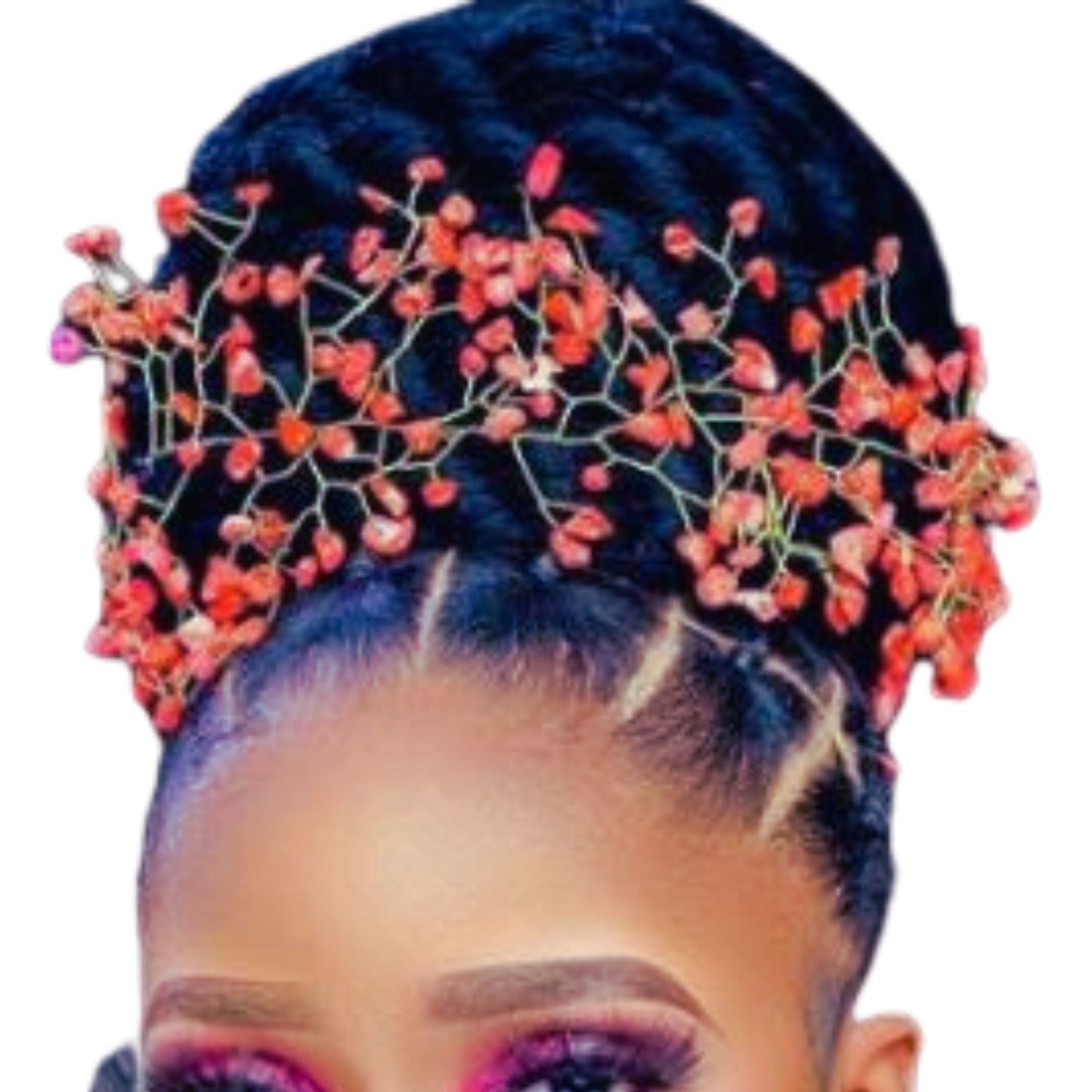 Bridal Hair Clip, African Bridal Hair Accessory, Coral Wedding Hairpiece Decoration