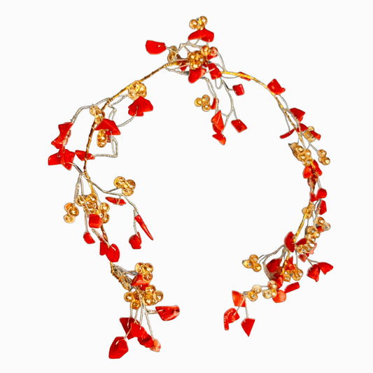 Bridal Hair Clip, African Bridal Hair Accessory, Coral Wedding Hairpiece Decoration