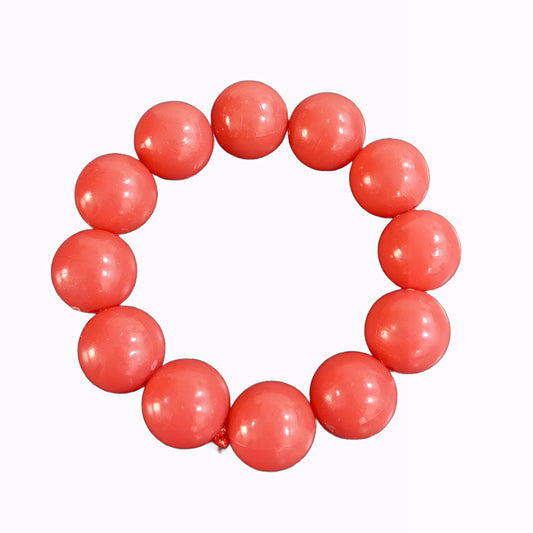 Pink Coral Beaded Bracelet, Handmade African Cultural Jewelry for Men Women