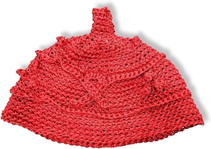 Red Crotchet Wool Hat, Traditional Benin Royal Kings Cap for Cultural Attire