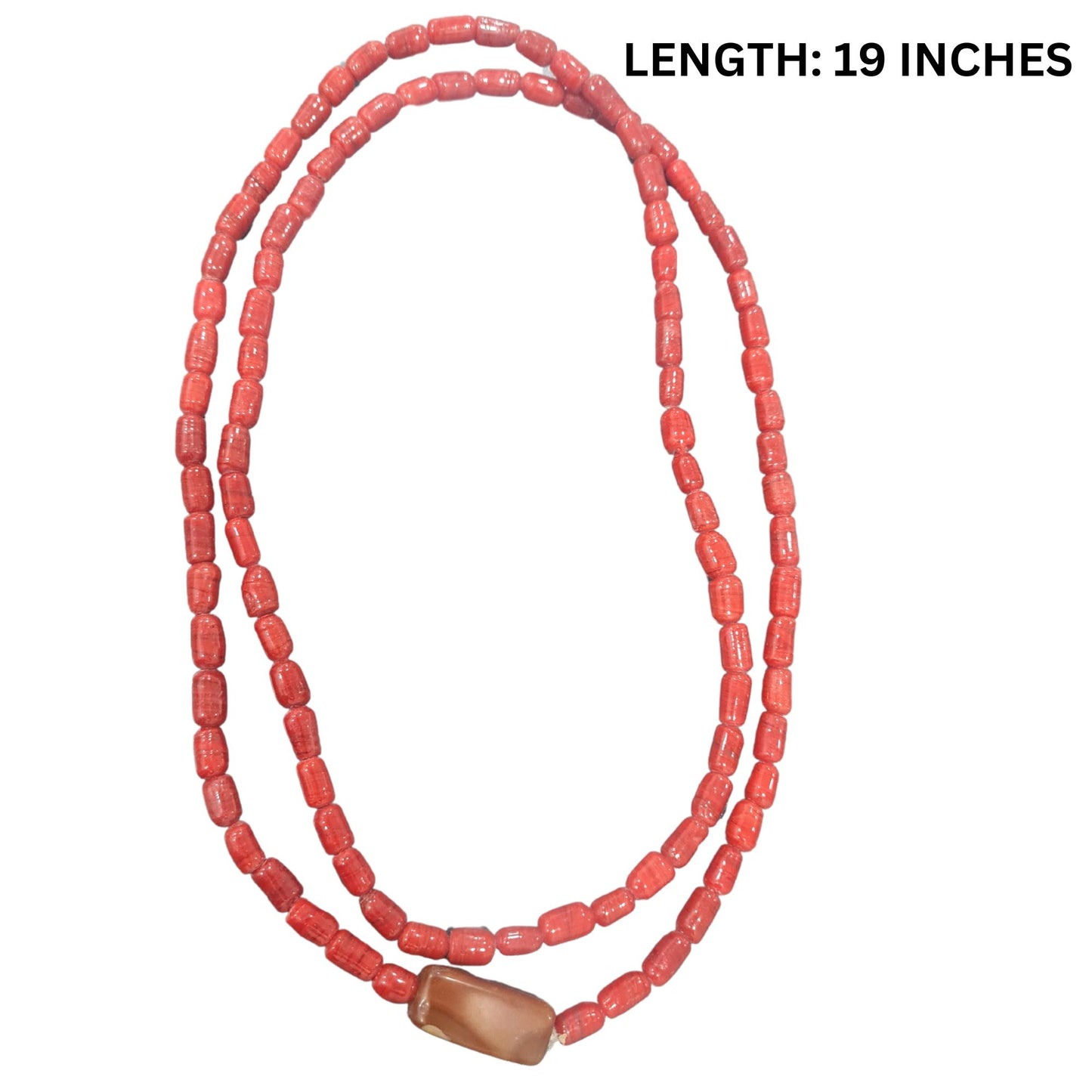 Thin Beaded Coral Necklace & Bracelet Jewelry Set, Stretchable, | Wedding and Cultural Costume | African Fashion
