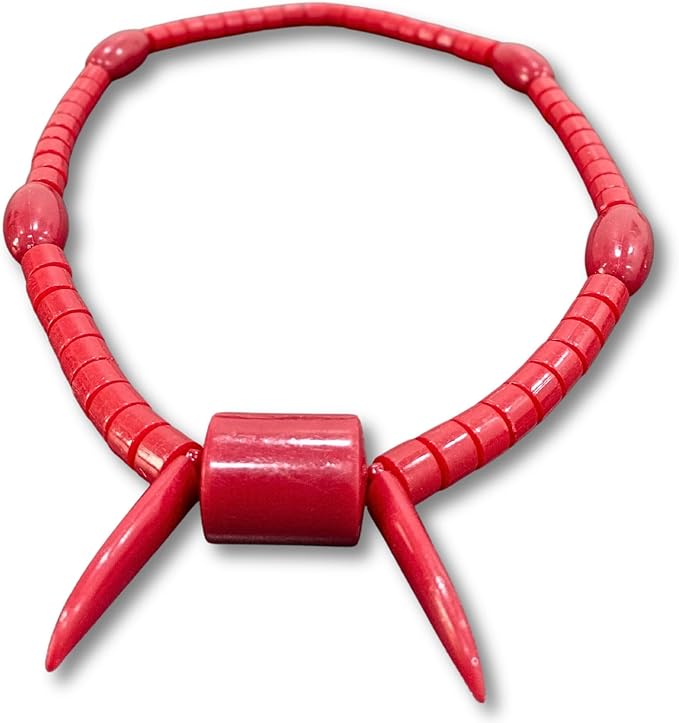 Red Beaded Necklace, Stretchable, Beaded Jewelry for Wedding and Cultural Costume | African Fashion