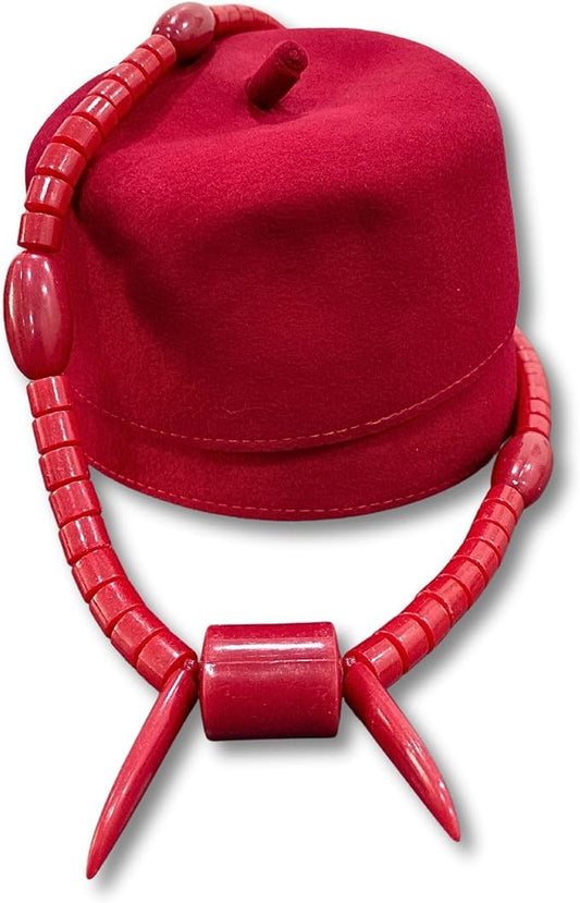 Red Beaded Necklace, Stretchable, Beaded Jewelry for Wedding and Cultural Costume | African Fashion