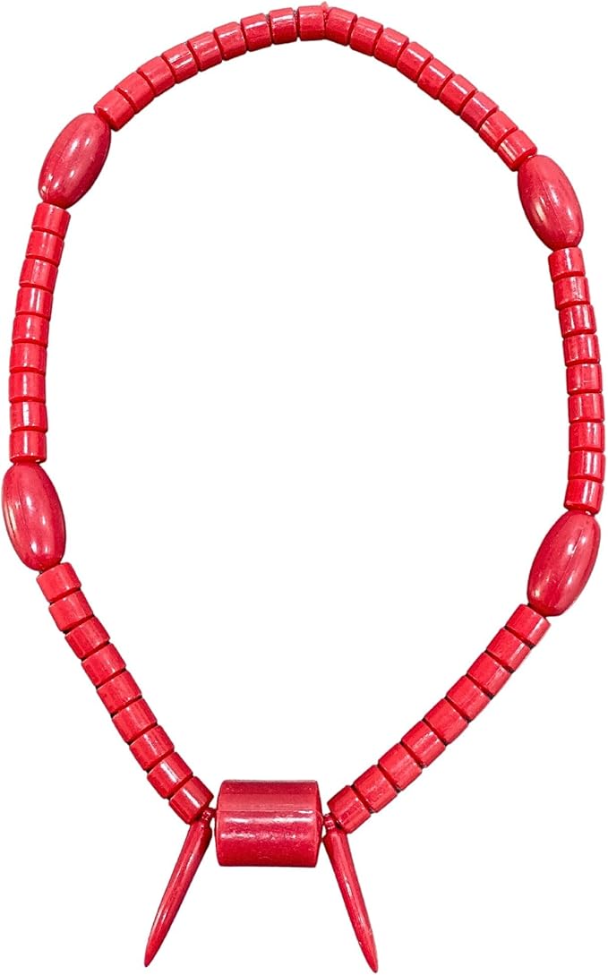 Red Beaded Necklace, Stretchable, Beaded Jewelry for Wedding and Cultural Costume | African Fashion