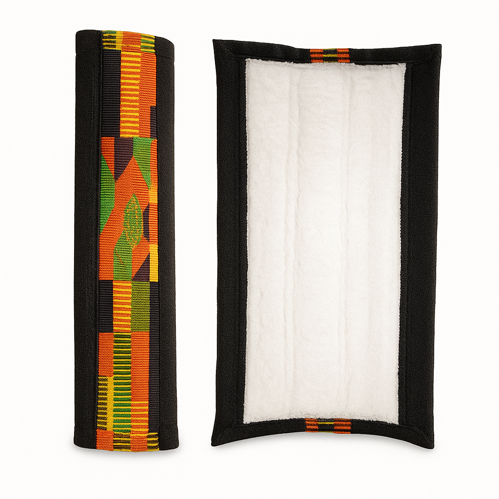 Kente Seatbelt Cover, Soft and Comfortable Seatbelt Shoulder Pad 2PCS | Universal Fit for All Cars Seatbelt, Backpack, Shoulder Bag