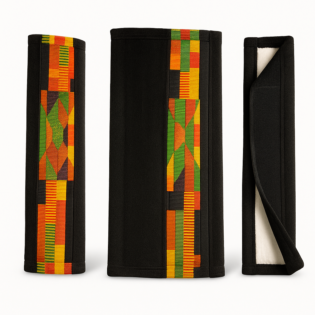 Kente Seatbelt Cover, Soft and Comfortable Seatbelt Shoulder Pad 2PCS | Universal Fit for All Cars Seatbelt, Backpack, Shoulder Bag