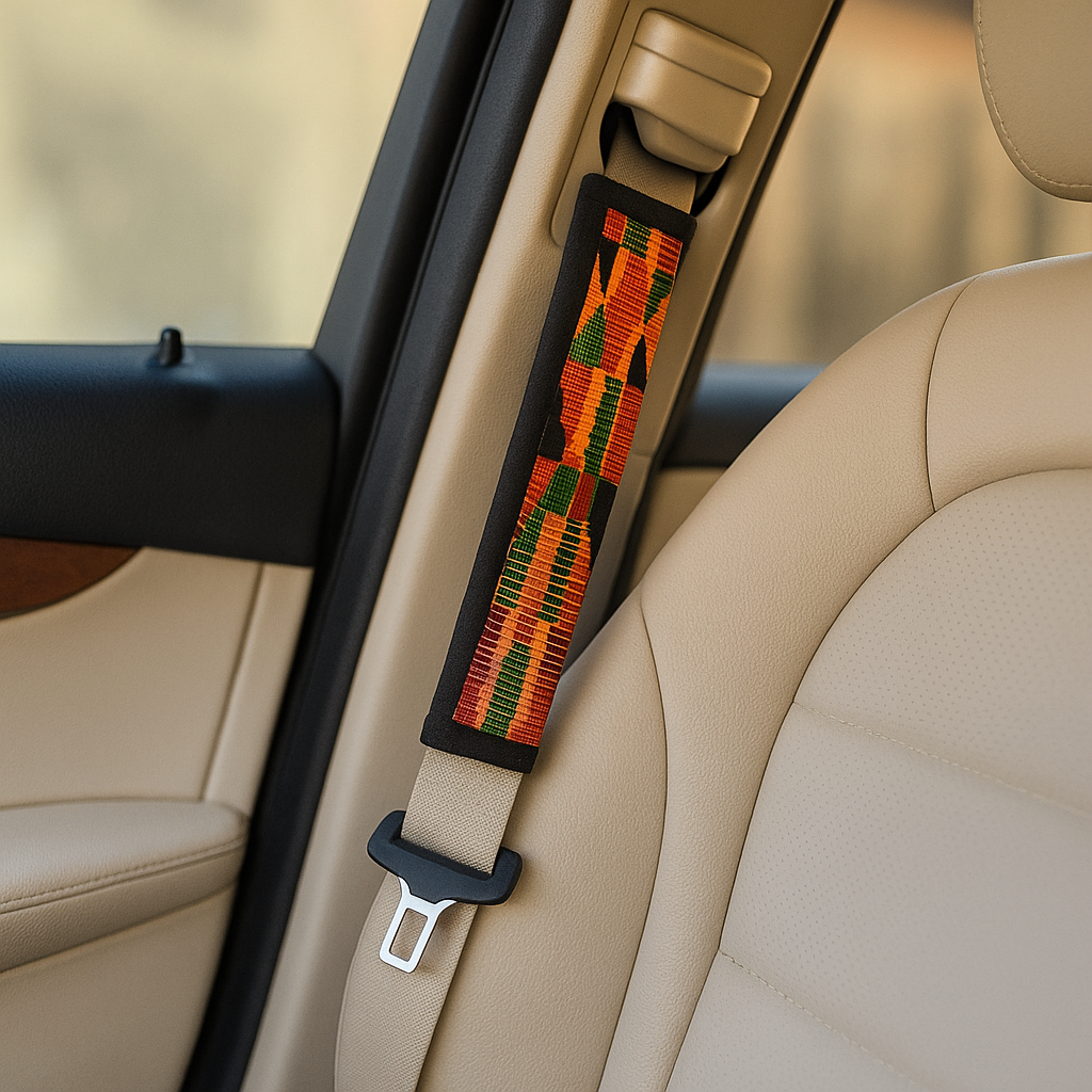 Kente Seatbelt Cover, Soft and Comfortable Seatbelt Shoulder Pad 2PCS | Universal Fit for All Cars Seatbelt, Backpack, Shoulder Bag