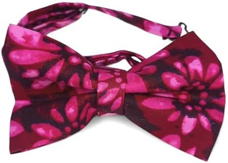 Bow Tie, African Print Cotton Tie, Pre-tied Adjustable Strap Men Necktie