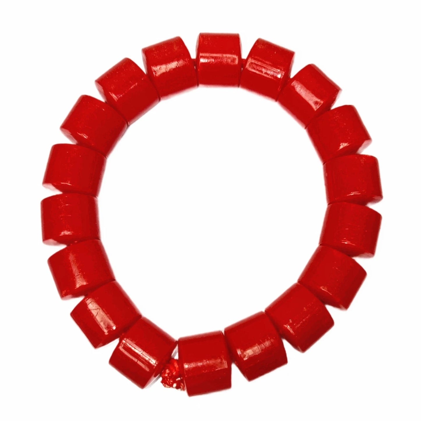 Plastic Coral Beaded Bracelet Handmade African Cultural Jewelry for Men, Women