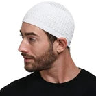 8 Pcs Islamic Kufi Hat, Knitted Jacquard Muslim Prayer Skull Cap Bulk - ASSORTED