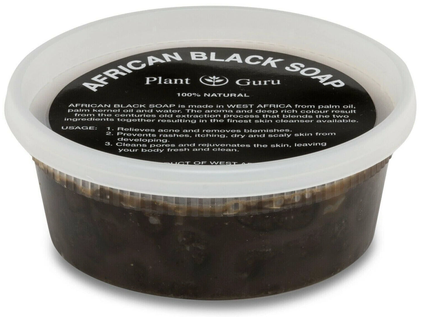Raw African Black Soap Paste 100% Pure Natural Organic Body Wash 8 oz.