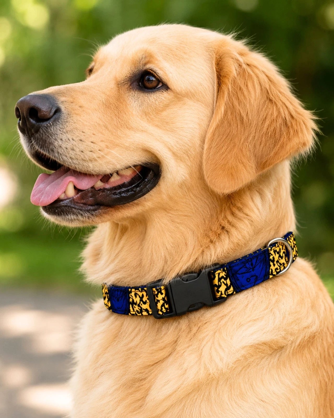 African Print Dog Collar – Adjustable Ankara Pet Collar for Medium to Large Dogs