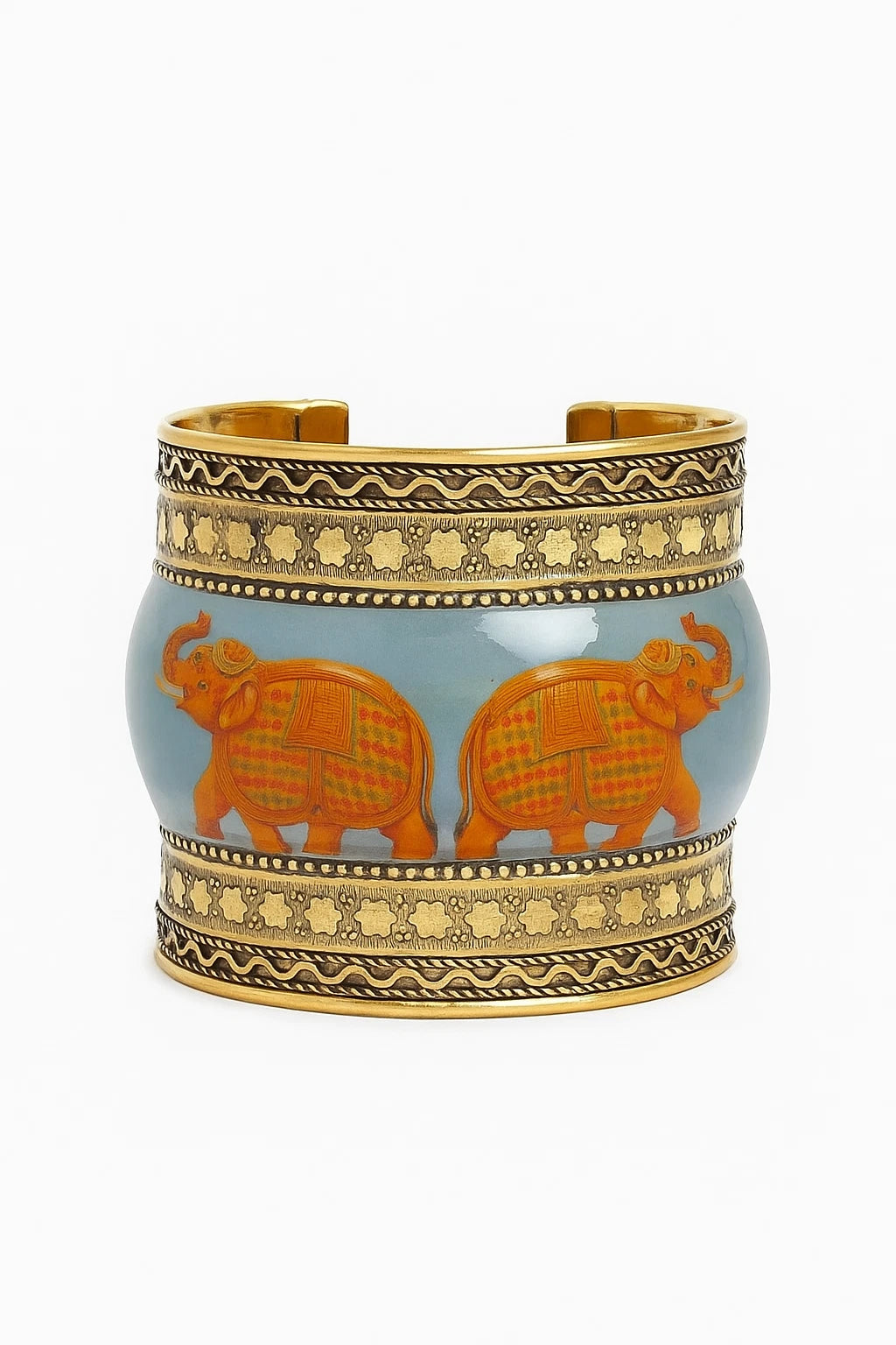 Brass Elephant Cuff, Men Women Bracelet
