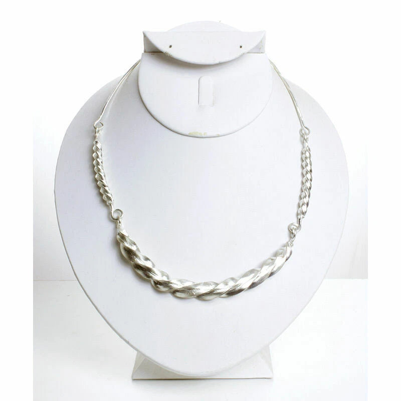 Fulani Silver Twist Necklace | 17" long Women Fashion Jewelry
