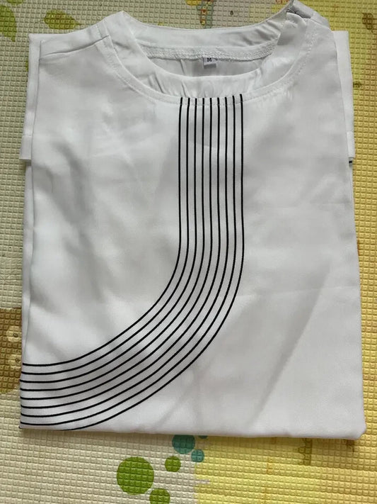 White Men Dashiki, Cotton Round Neck Long Sleeve Shirt Clothing