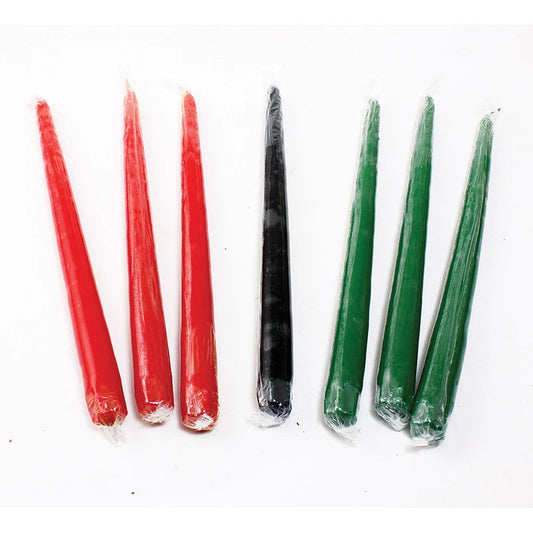 Kwanzaa Candle Set, 7 Colored Unity Kinara Candles