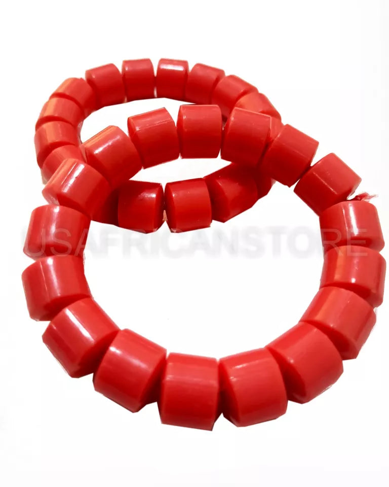 Plastic Coral Beaded Bracelet Handmade African Cultural Jewelry for Men, Women