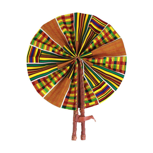 Ankara African Print Hand fan, Handheld Summer Fashion Foldable Women Hand fan