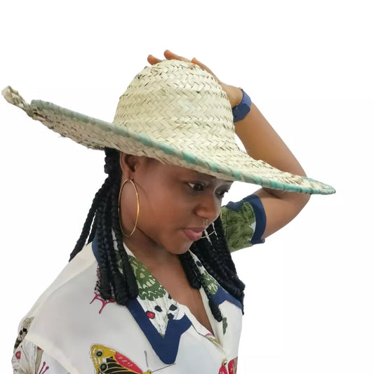 Raffia Straw Hat For Men Women, Sun Protection Beach Summer Farmer's Hats