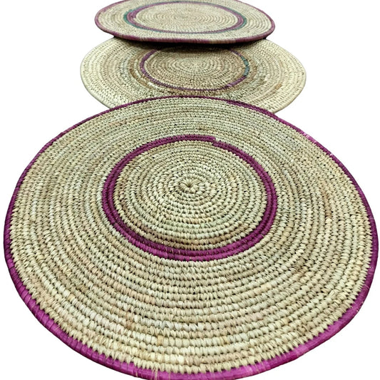 Round Straw Table Placement Mat For Table Setting Dinner Set of 2 15inch