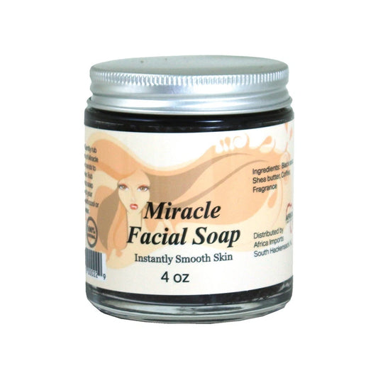 African Miracle Black Soap, Organic Skincare, Acne Treatment - 4 oz