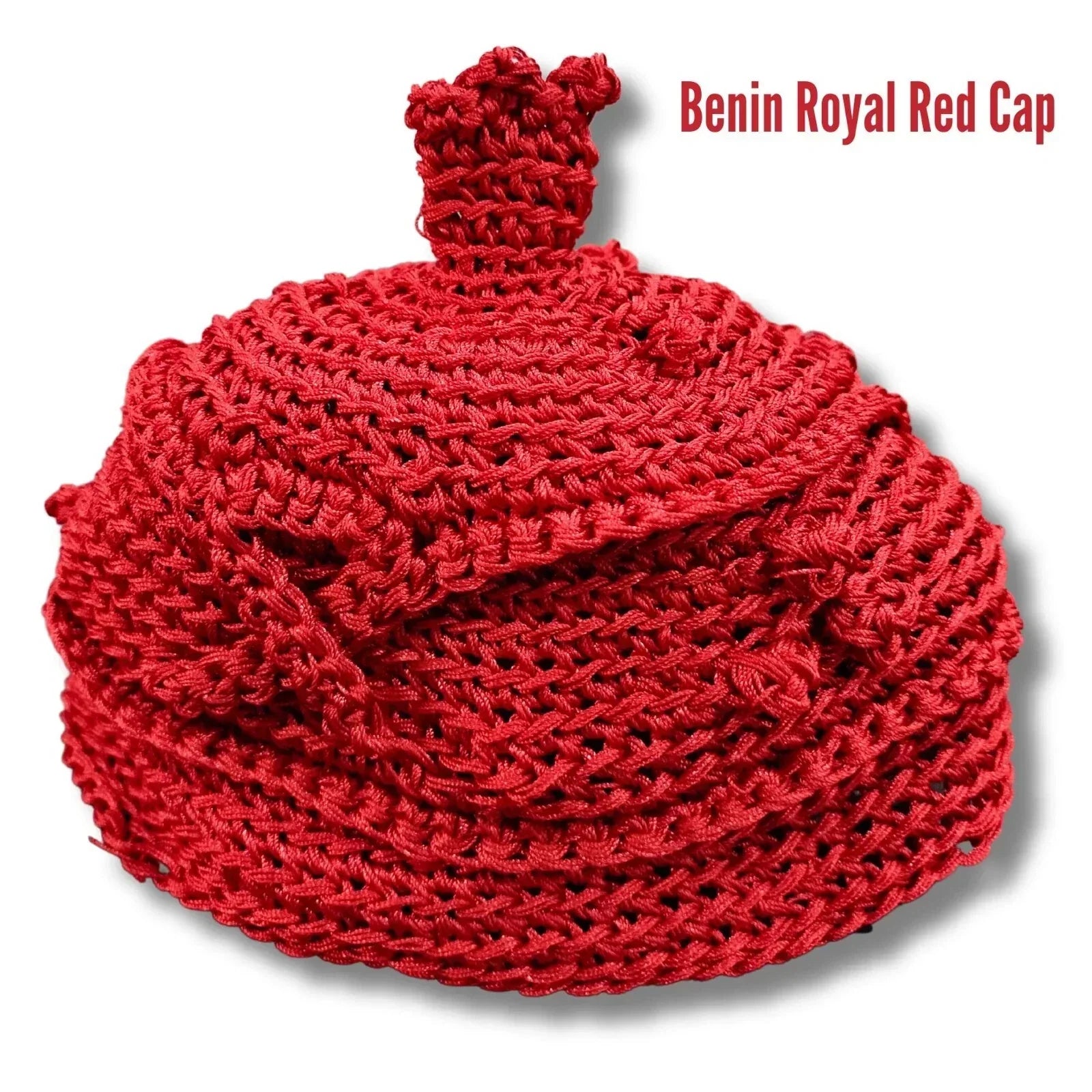 The Royal Red Crown: The Handmade Crochet Wool Cap of Benin Heritage