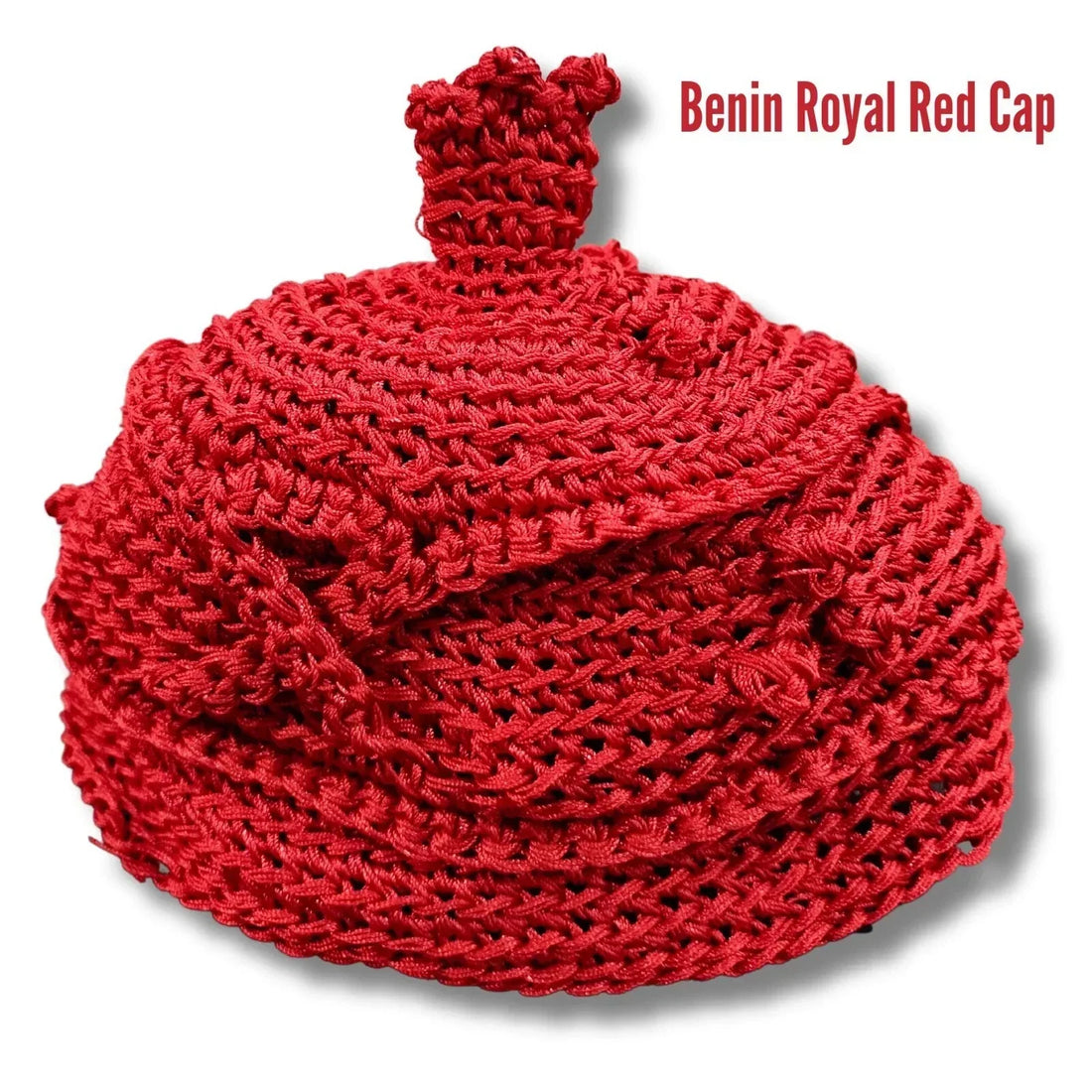 The Royal Red Crown: The Handmade Crochet Wool Cap of Benin Heritage