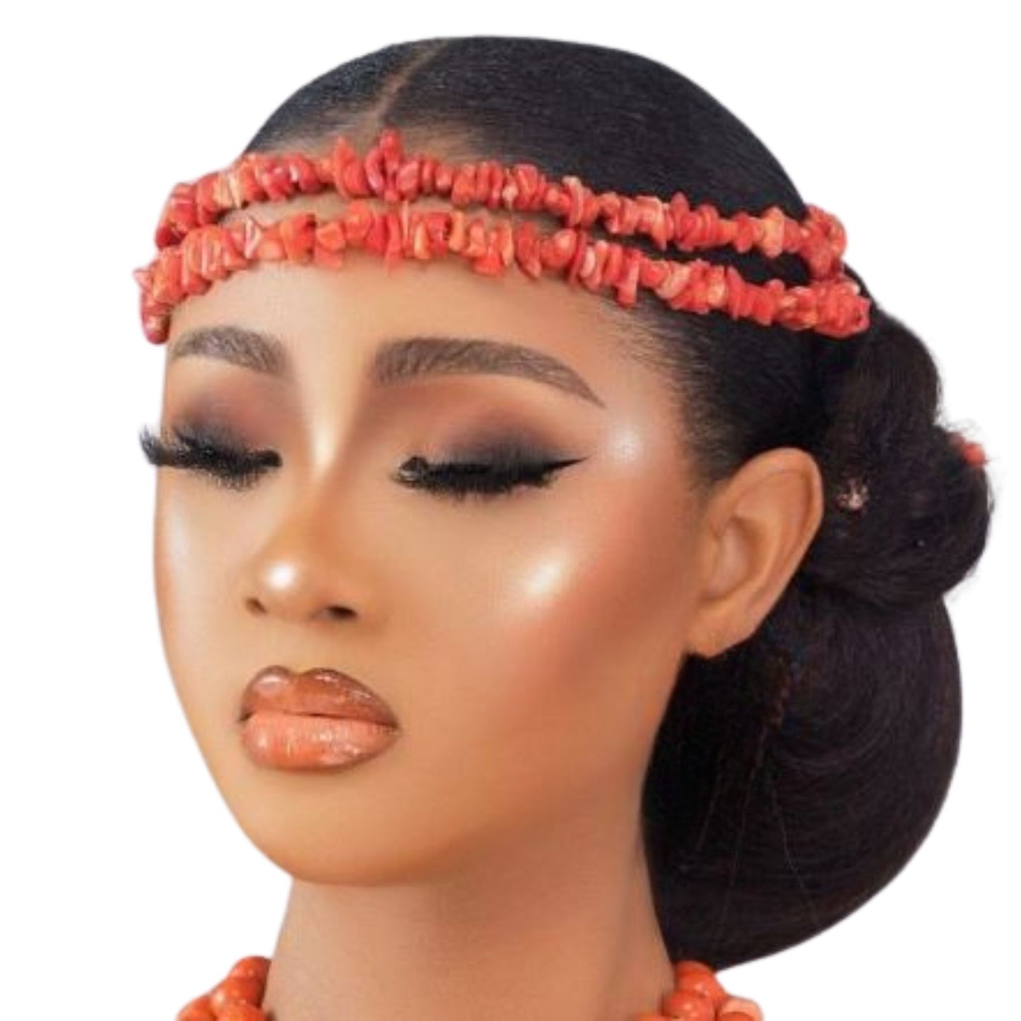 Bridal Hair Clip, African Bridal Hair Accessory, Coral Wedding Hairpiece Decor