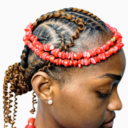 Bridal Hair Clip, African Bridal Hair Accessory, Coral Wedding Hairpiece Decor