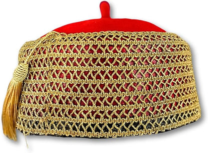 Chieftaincy Ichie Ozo Traditional Cap, African Decorated Red Wedding Cap