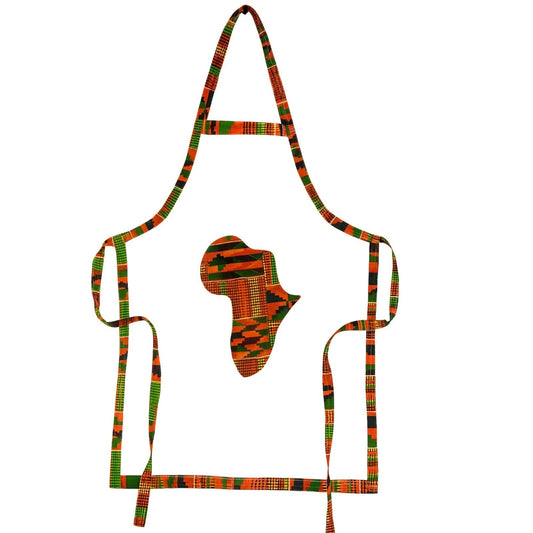 Chef Apron, Handmade African Map Print Men Women Cooking Linen White Aprons