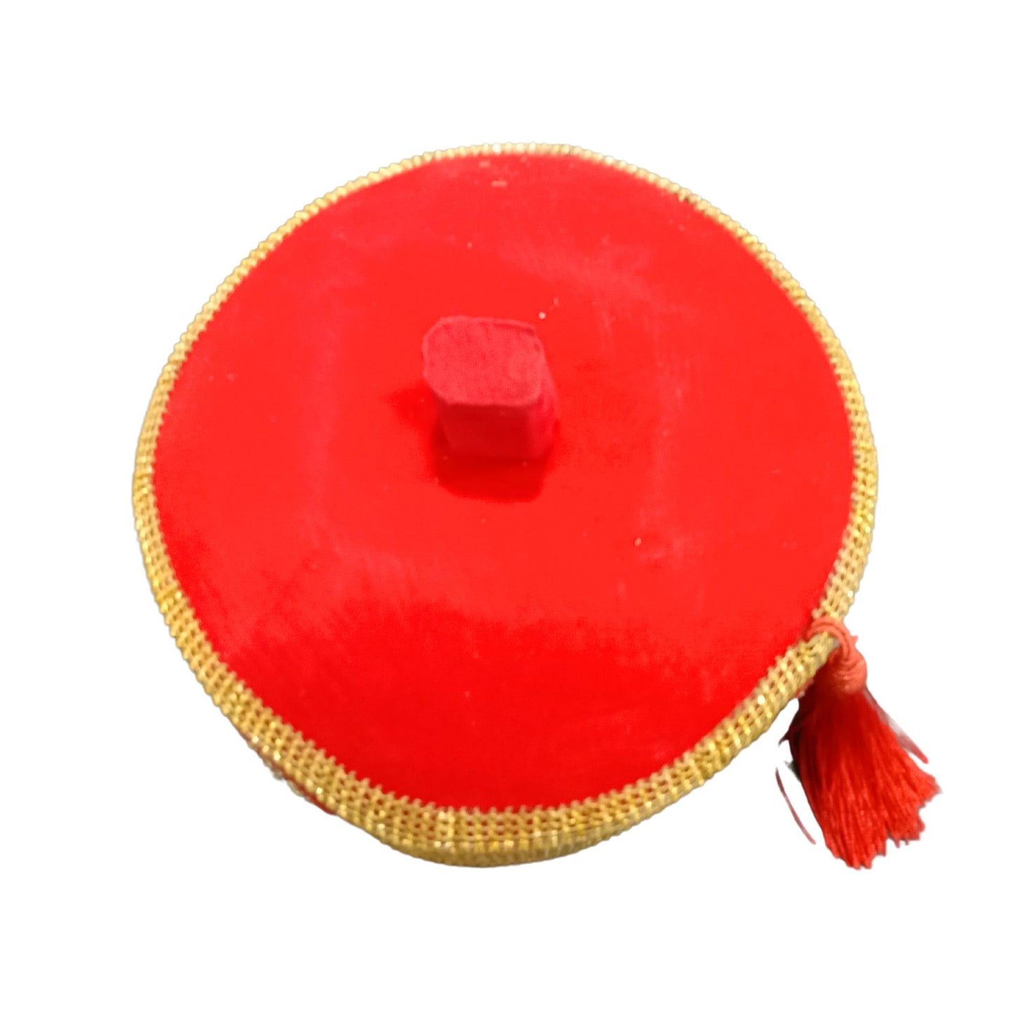 Red Chieftaincy Ichie Ozo Traditional Cap, Gold and Silver African Decorated Wedding Hats