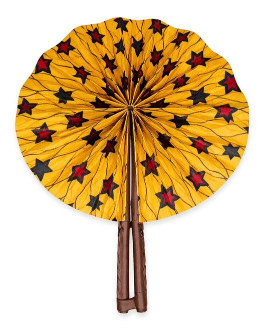 Ankara Hand Fan-Traditional African Print Folding Fan for Weddings, Parties Gift