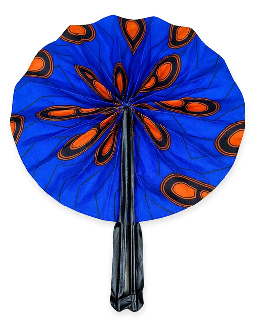 Ankara Hand Fan-Traditional African Print Folding Fan for Weddings, Parties Gift