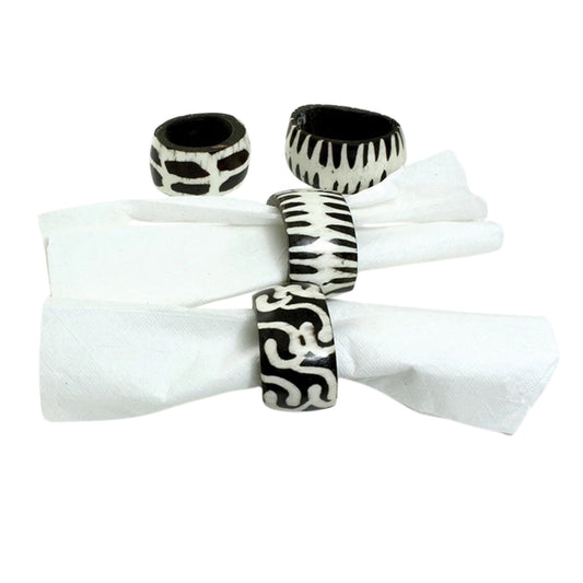 Napkin Rings, Carved Decorative Bone Napkin Ring, Party Wedding Table Decor 4pcs