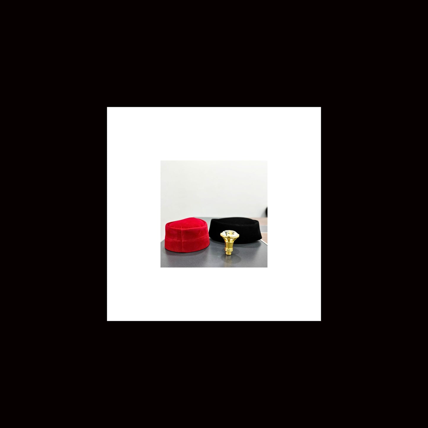 Red, Black Velvet Caps, African Traditional Ceremonial Skull Caps for Kids  20"