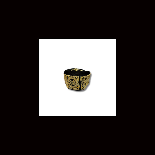 Black, Gold Embroidery African Traditional Hat | African Men's Wedding Cap(Okpu Agu) | Igbo Ozo Cap