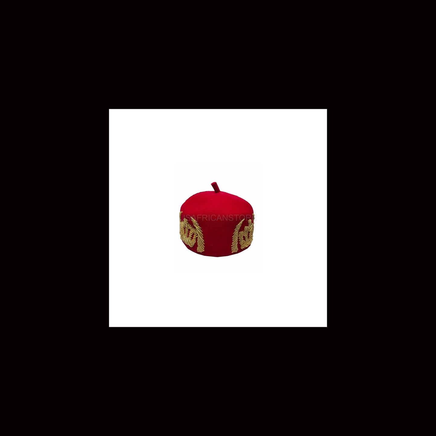 Red High Chief Igbo Cap For Men, Igbo Traditional Red Cap, High Chieftaincy